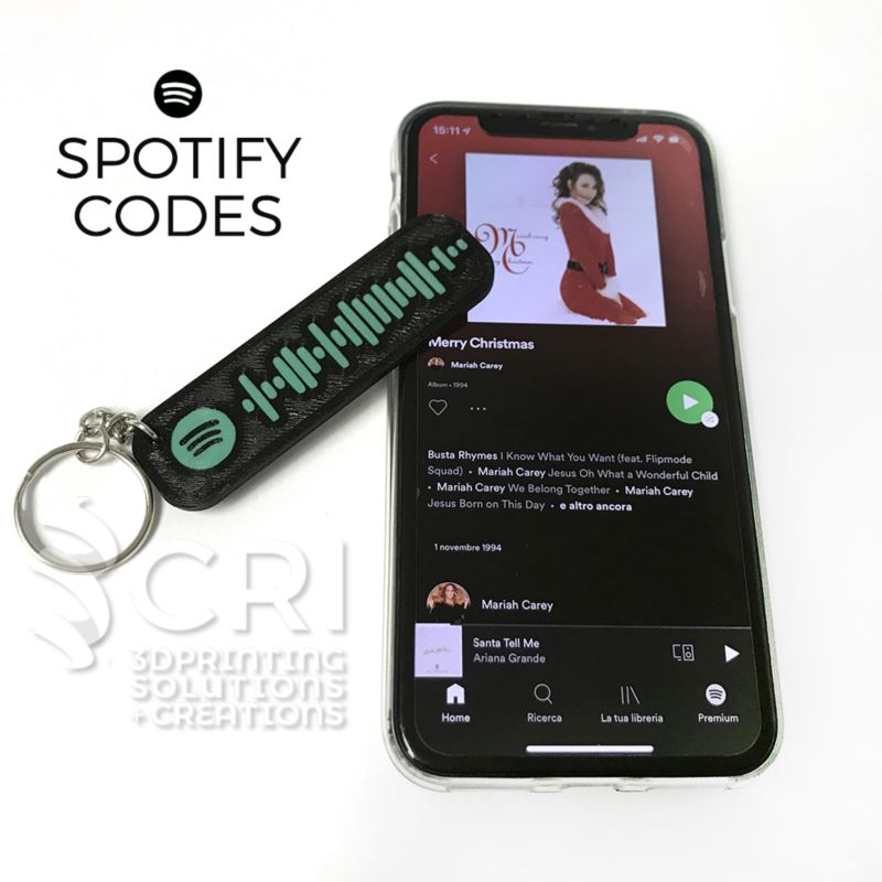 Portachiavi Spotify Codes in stampa 3d